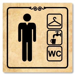 Šatna muži, wc, 148x148mm, pergamen, Texas